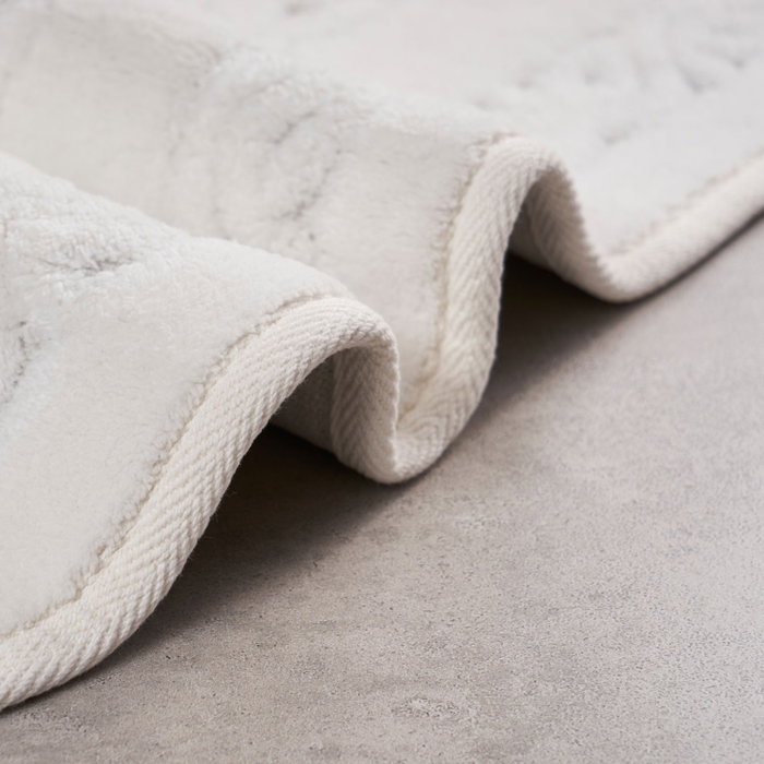 Mijölnir Juego de alfombrillas de baño de algodón 100% crema (2 piezas)